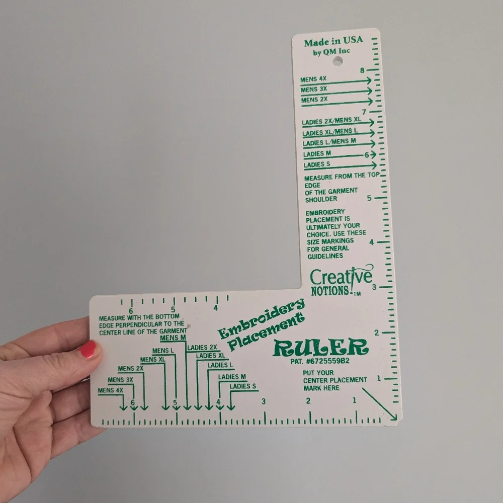 Embroidery Placement Ruler – Creative Notions Shirt Alignment Tool